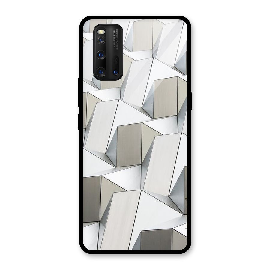 White Abstract Art Glass Back Case for Vivo iQOO 3
