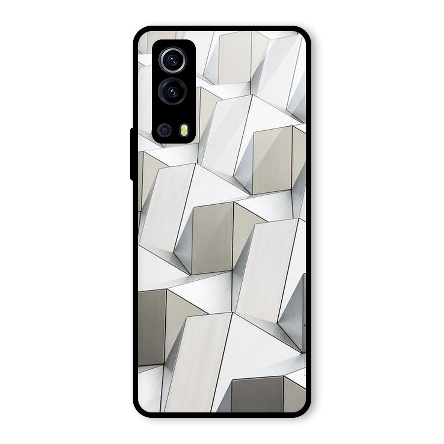 White Abstract Art Glass Back Case for Vivo iQOO Z3