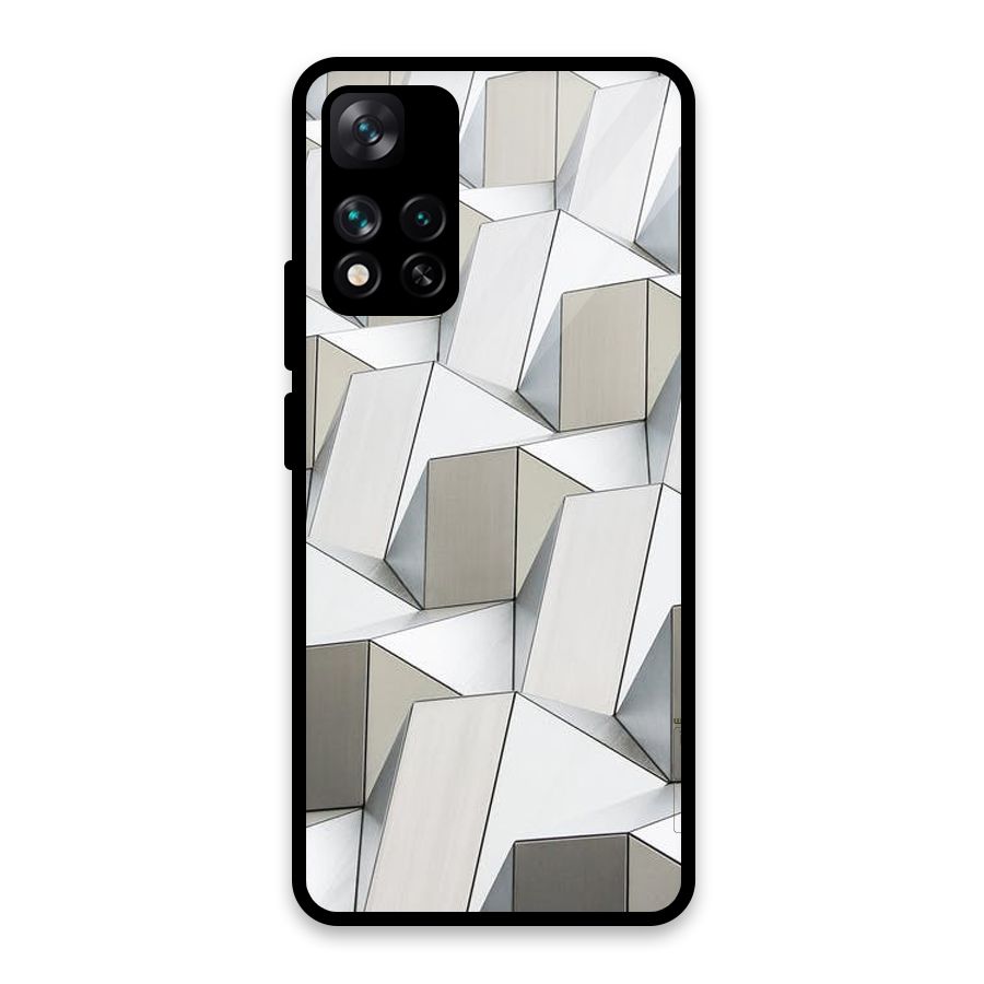 White Abstract Art Glass Back Case for Xiaomi 11i HyperCharge 5G