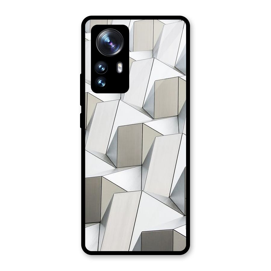 White Abstract Art Glass Back Case for Xiaomi 12 Pro