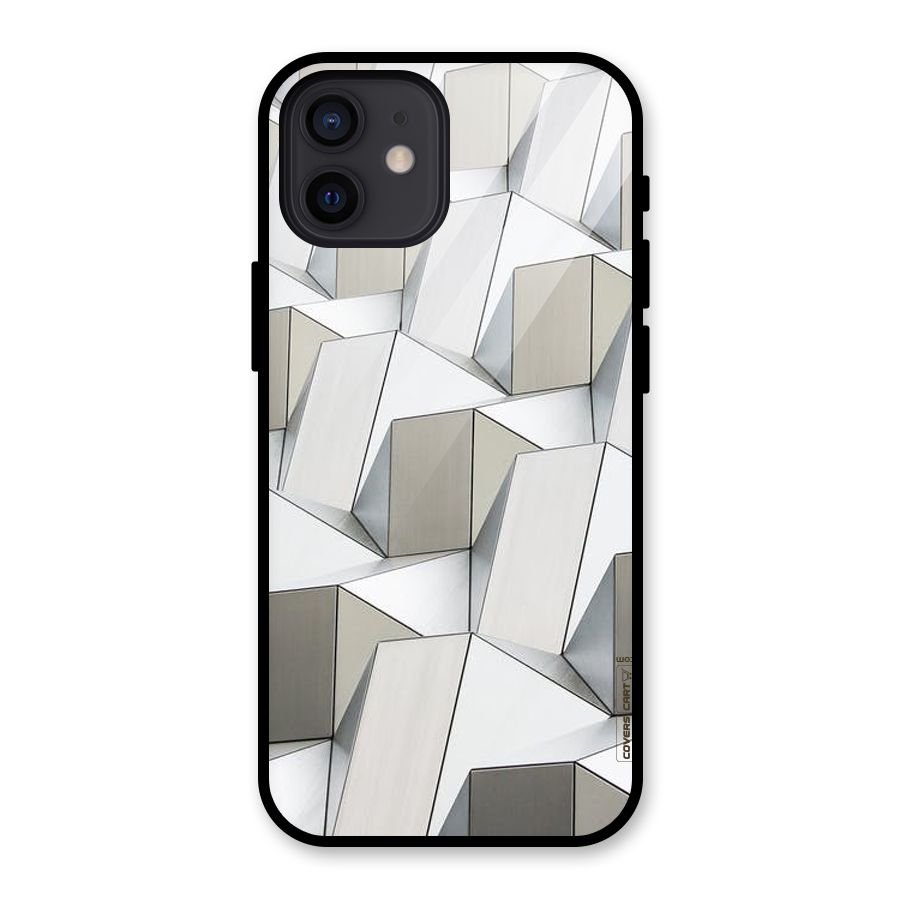 White Abstract Art Glass Back Case for iPhone 12
