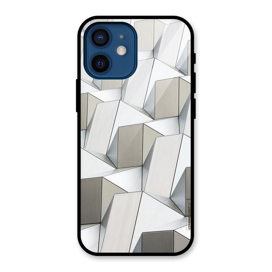 White Abstract Art Glass Back Case for iPhone 12 Mini
