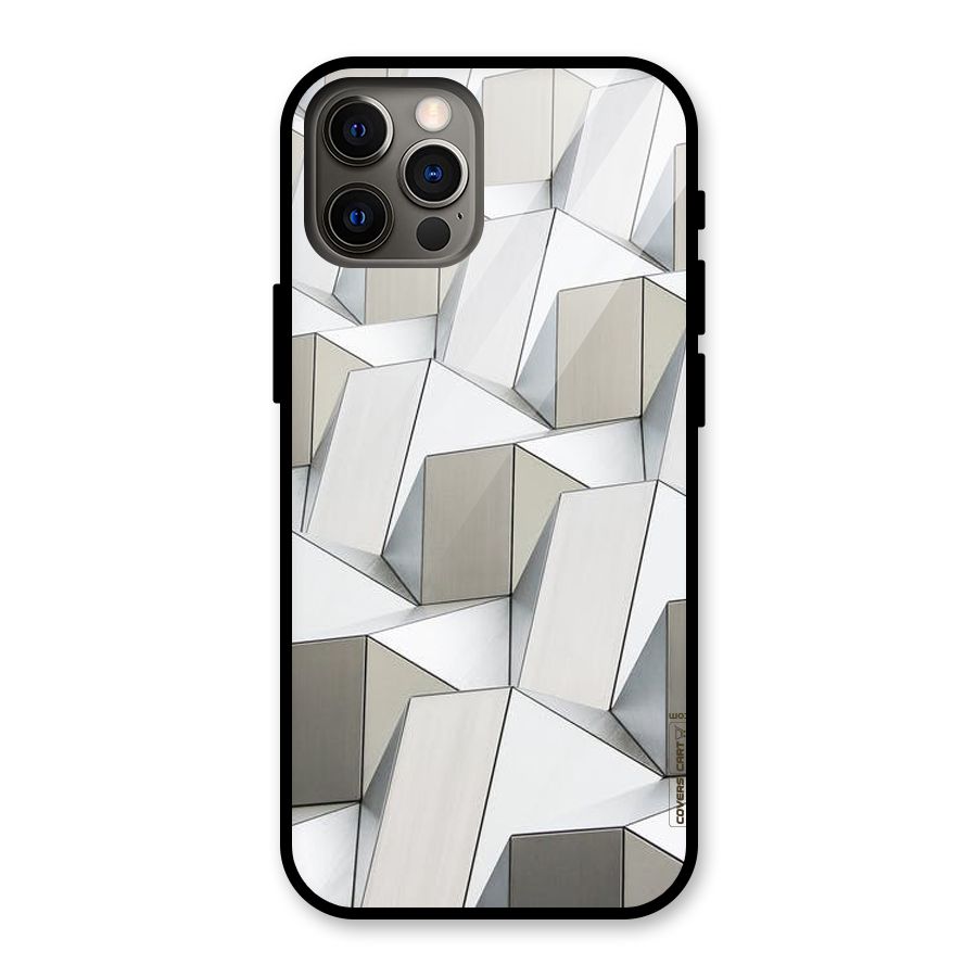 White Abstract Art Glass Back Case for iPhone 12 Pro