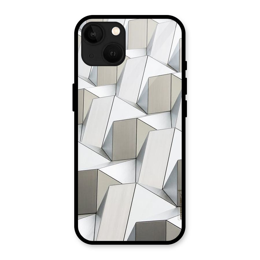 White Abstract Art Glass Back Case for iPhone 13