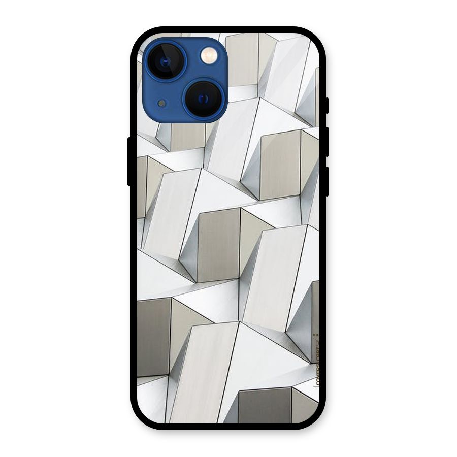 White Abstract Art Glass Back Case for iPhone 13 Mini