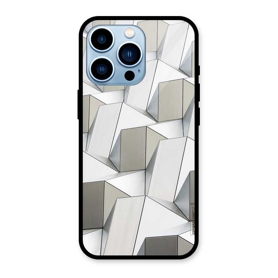 White Abstract Art Glass Back Case for iPhone 13 Pro