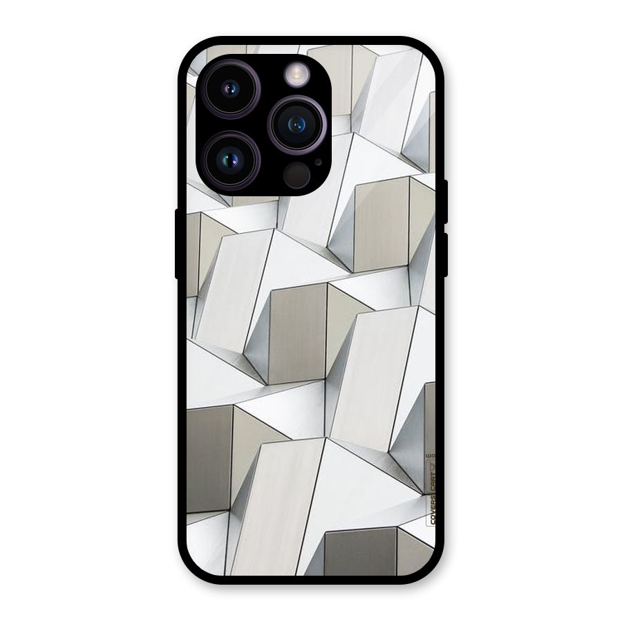 White Abstract Art Glass Back Case for iPhone 14 Pro