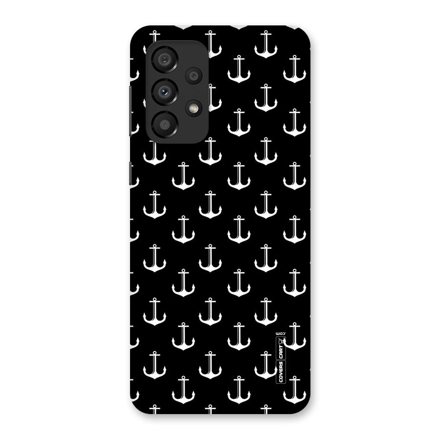 White And Black Anchor Pattern Back Case for Galaxy A33 5G