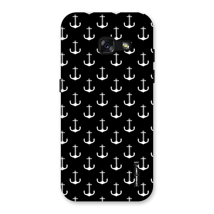 White And Black Anchor Pattern Back Case for Galaxy A3 (2017)