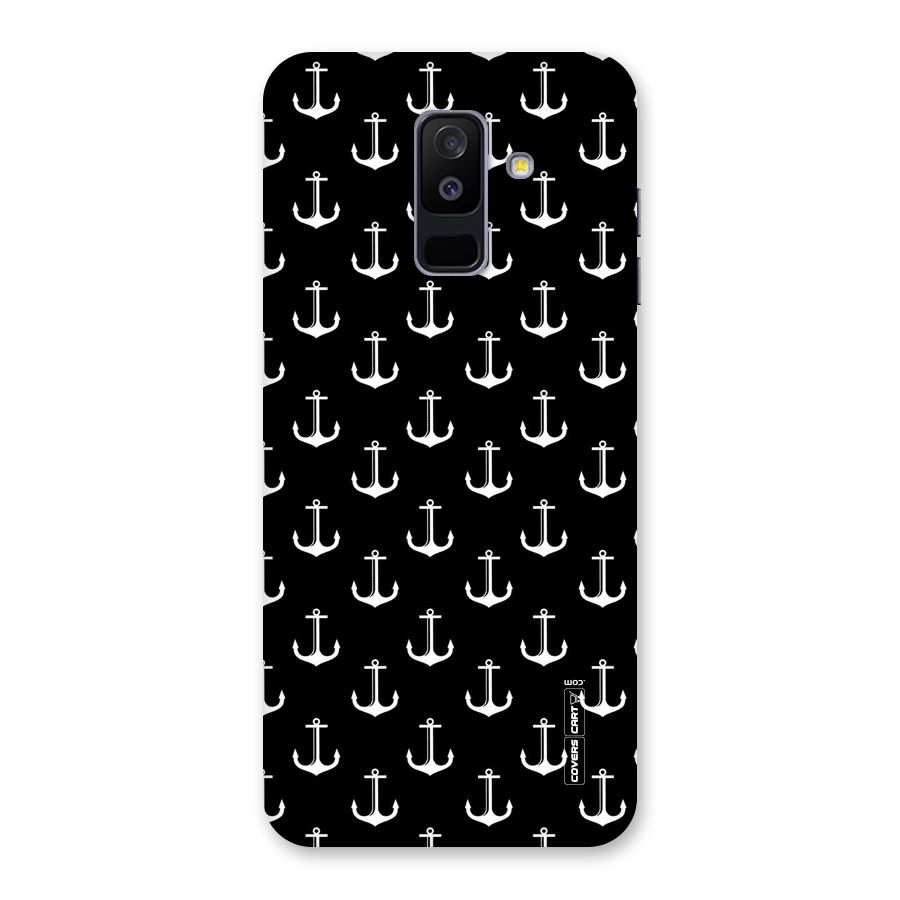 White And Black Anchor Pattern Back Case for Galaxy A6 Plus