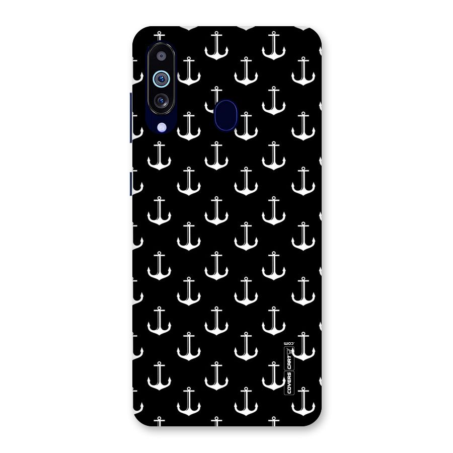 White And Black Anchor Pattern Back Case for Galaxy A60
