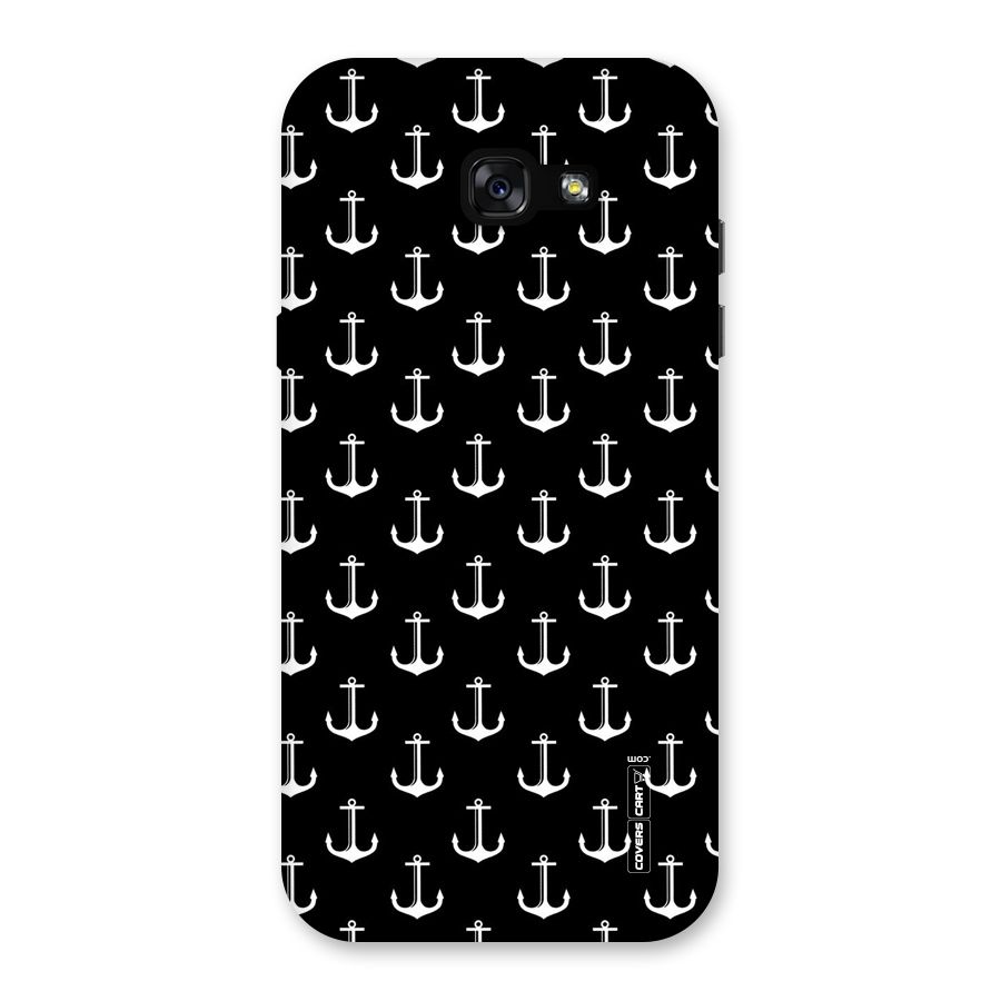 White And Black Anchor Pattern Back Case for Galaxy A7 (2017)