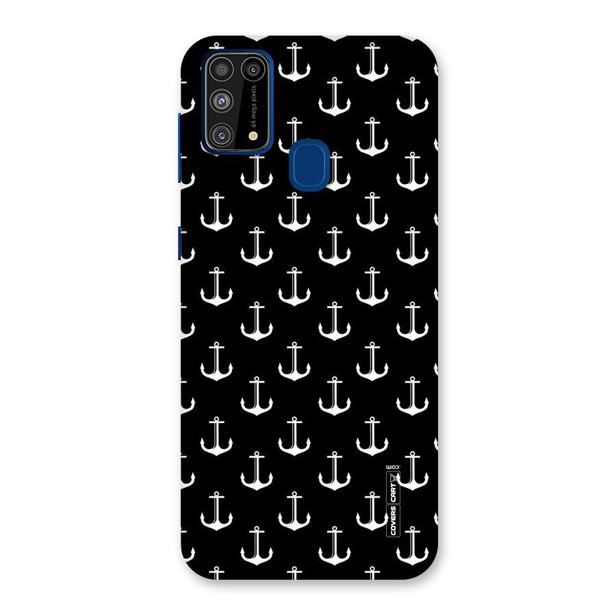 White And Black Anchor Pattern Back Case for Galaxy F41