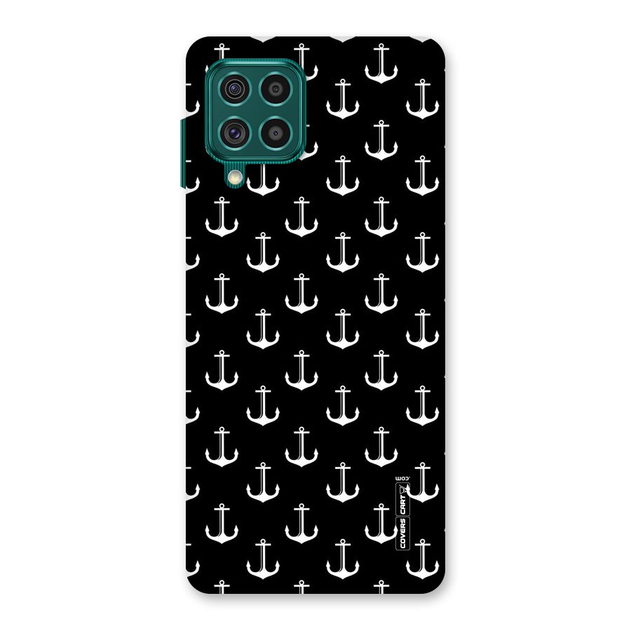White And Black Anchor Pattern Back Case for Galaxy F62