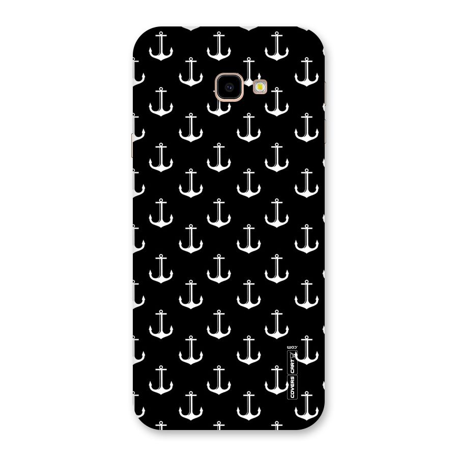 White And Black Anchor Pattern Back Case for Galaxy J4 Plus