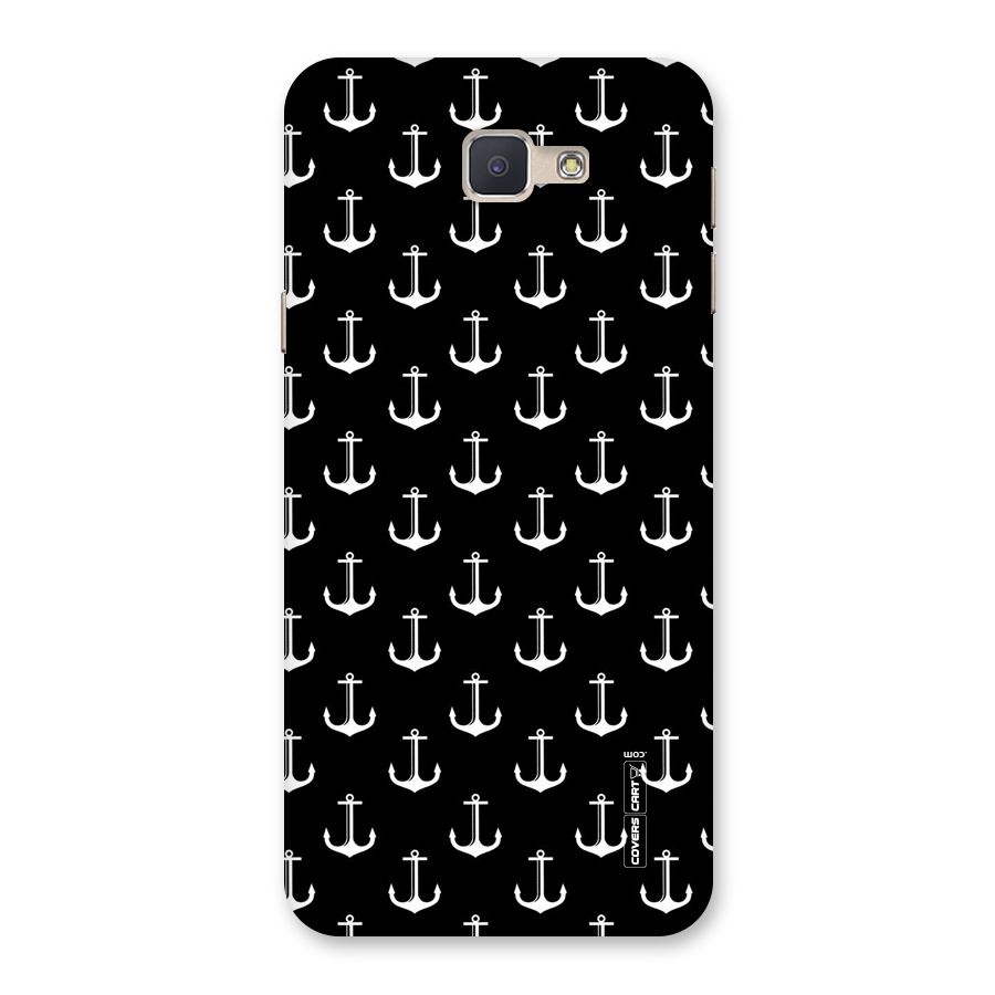 White And Black Anchor Pattern Back Case for Galaxy J5 Prime