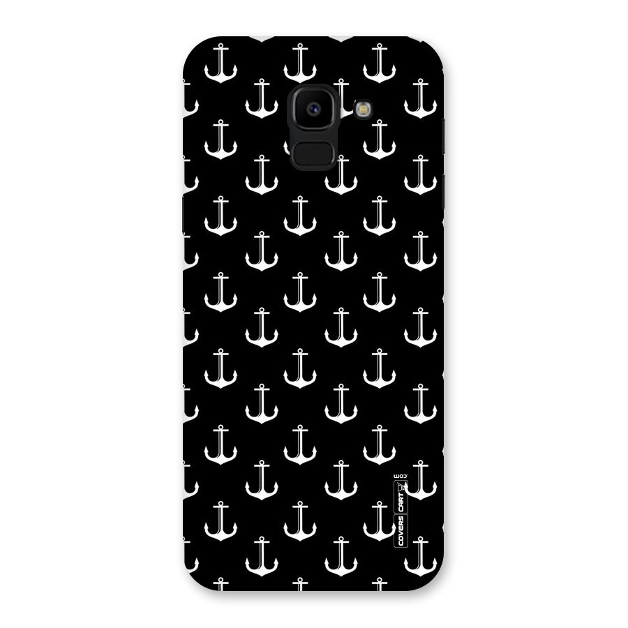 White And Black Anchor Pattern Back Case for Galaxy J6