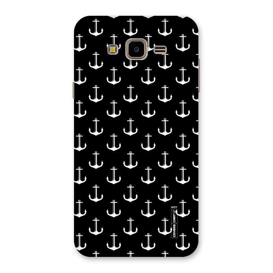 White And Black Anchor Pattern Back Case for Galaxy J7 Nxt