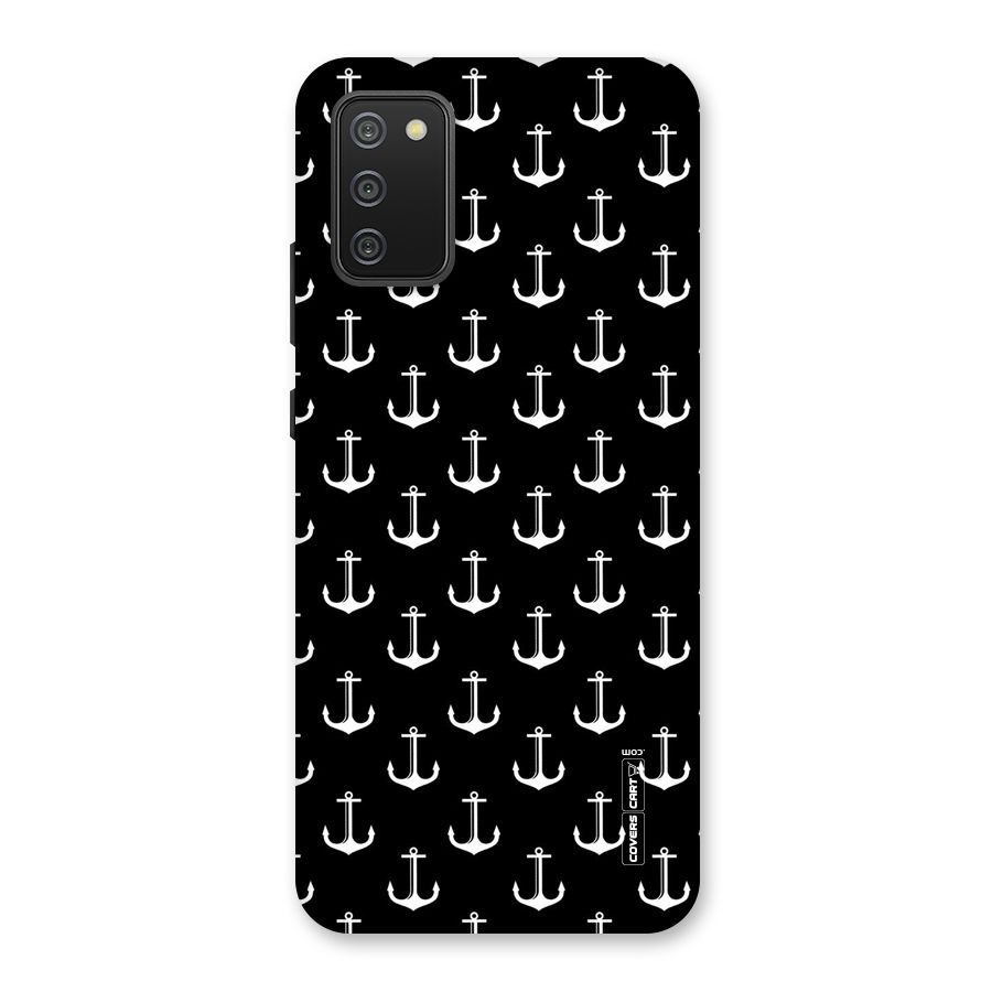 White And Black Anchor Pattern Back Case for Galaxy M02s