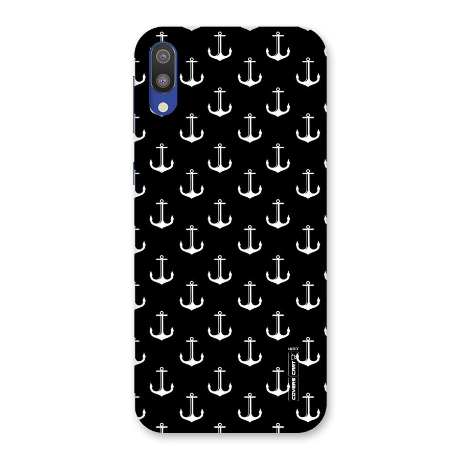 White And Black Anchor Pattern Back Case for Galaxy M10