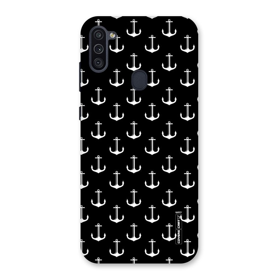 White And Black Anchor Pattern Back Case for Galaxy M11