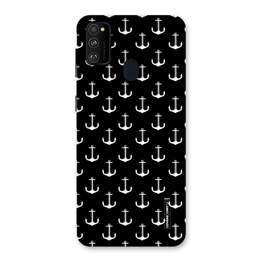 White And Black Anchor Pattern Back Case for Galaxy M30s