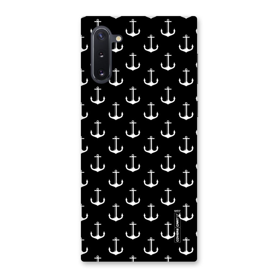 White And Black Anchor Pattern Back Case for Galaxy Note 10
