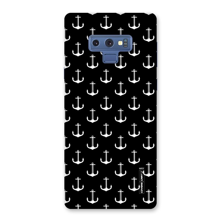White And Black Anchor Pattern Back Case for Galaxy Note 9