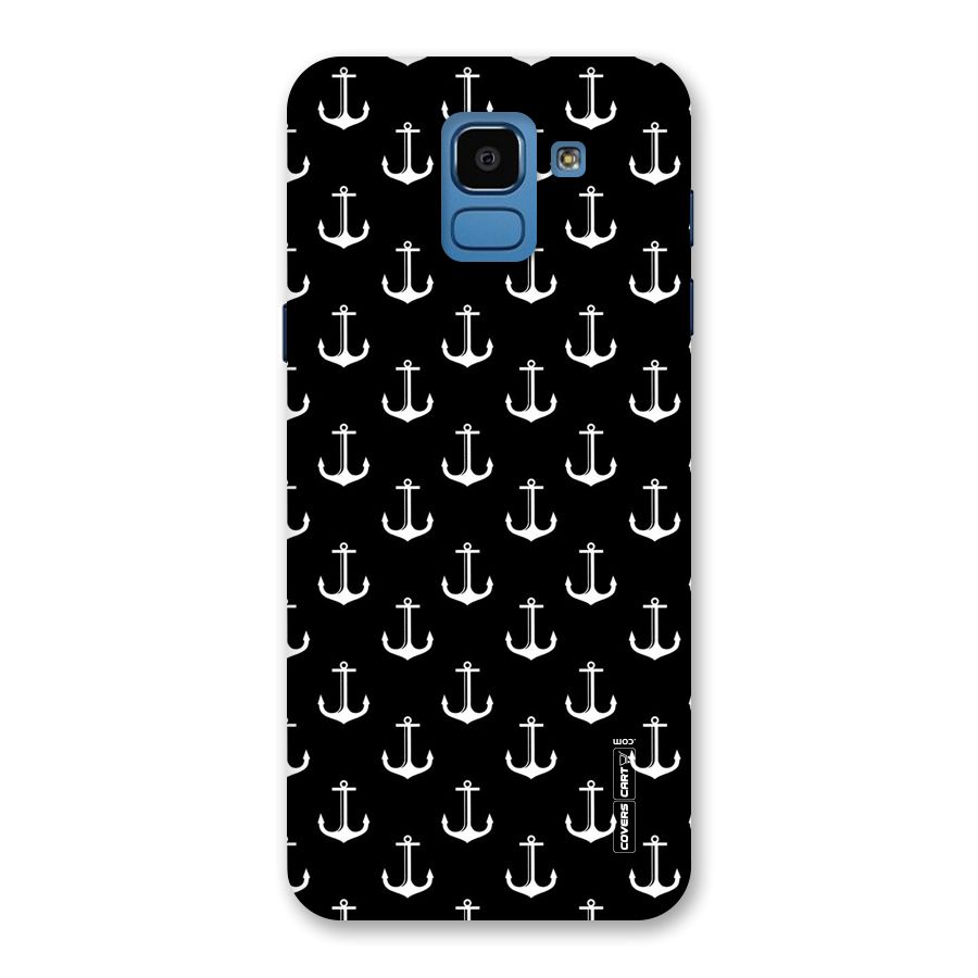 White And Black Anchor Pattern Back Case for Galaxy On6