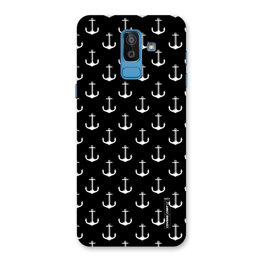 White And Black Anchor Pattern Back Case for Galaxy On8 (2018)