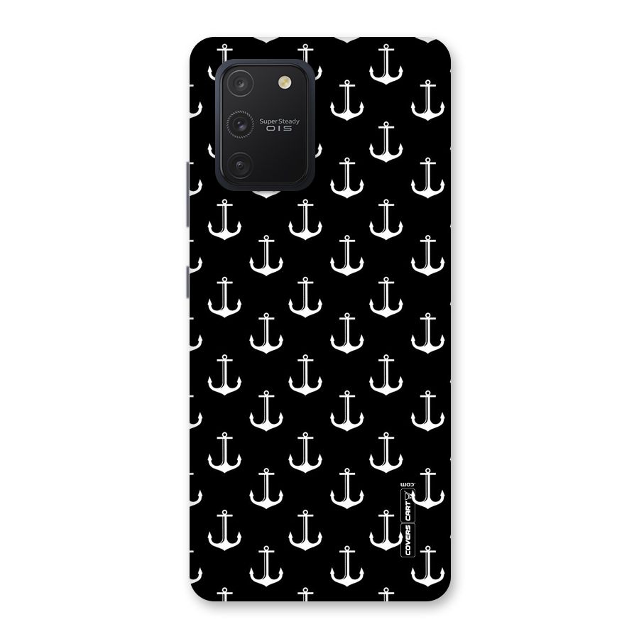 White And Black Anchor Pattern Back Case for Galaxy S10 Lite
