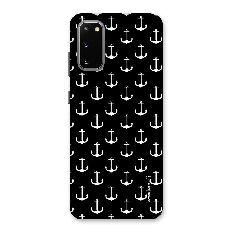 White And Black Anchor Pattern Back Case for Galaxy S20