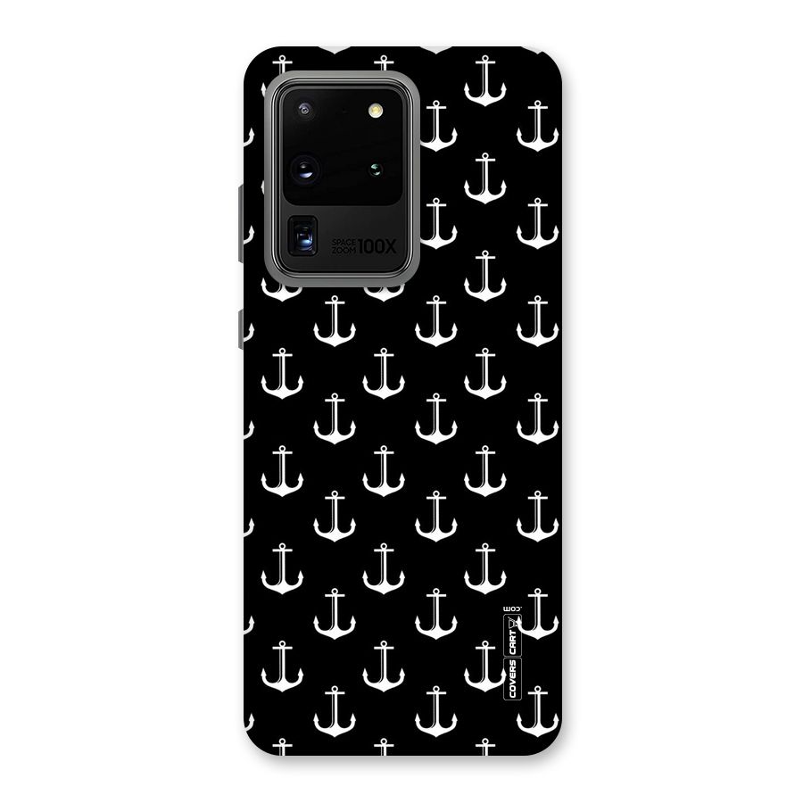White And Black Anchor Pattern Back Case for Galaxy S20 Ultra