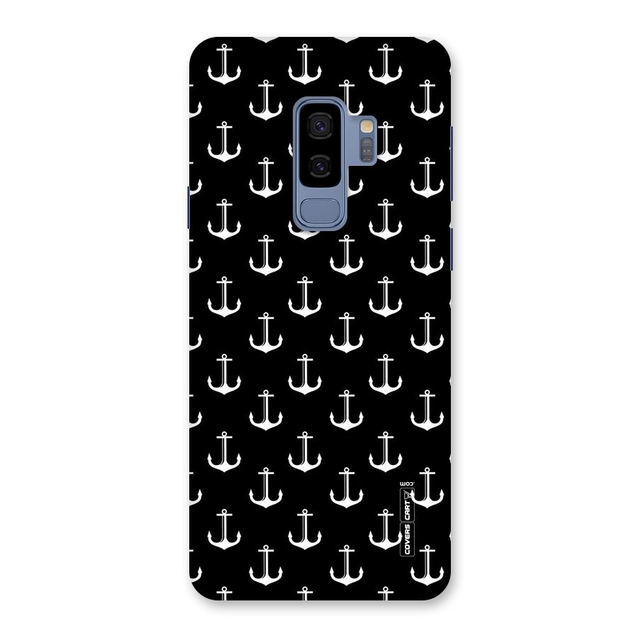 White And Black Anchor Pattern Back Case for Galaxy S9 Plus