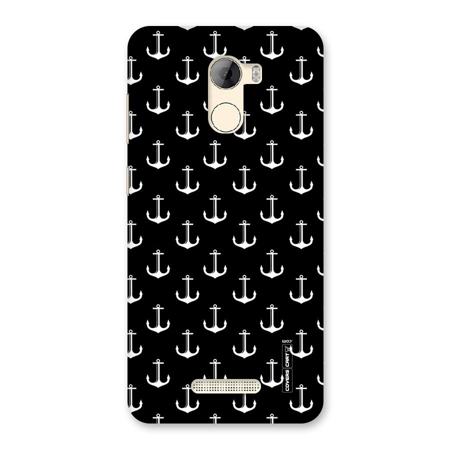 White And Black Anchor Pattern Back Case for Gionee A1 LIte