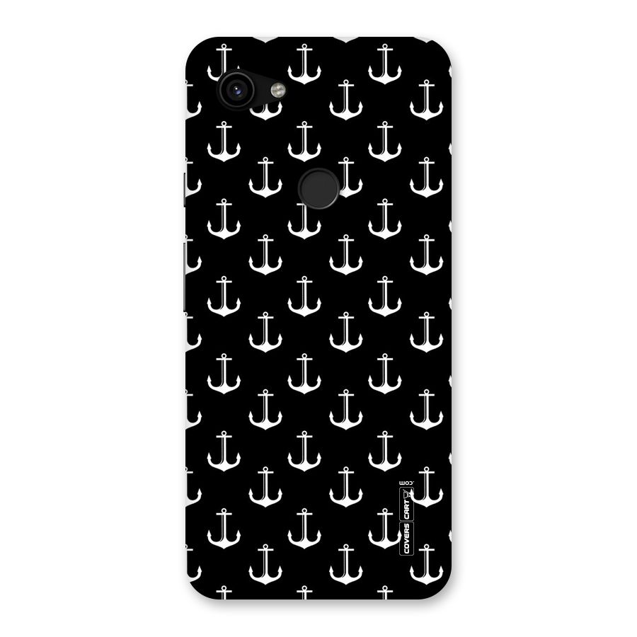 White And Black Anchor Pattern Back Case for Google Pixel 3a XL