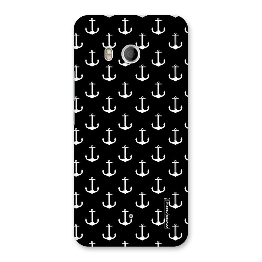 White And Black Anchor Pattern Back Case for HTC U11