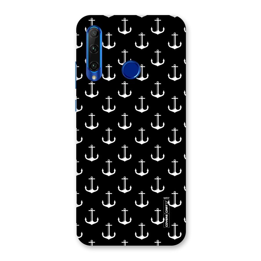 White And Black Anchor Pattern Back Case for Honor 20i