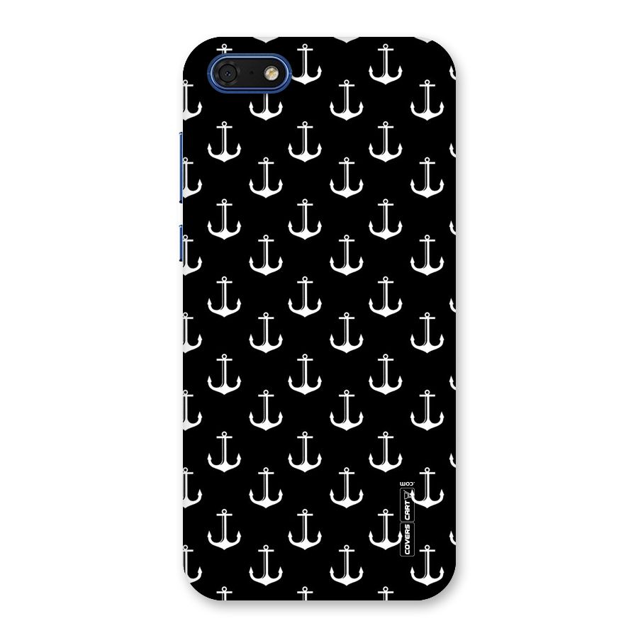 White And Black Anchor Pattern Back Case for Honor 7s