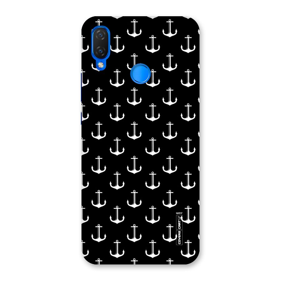 White And Black Anchor Pattern Back Case for Huawei P Smart+