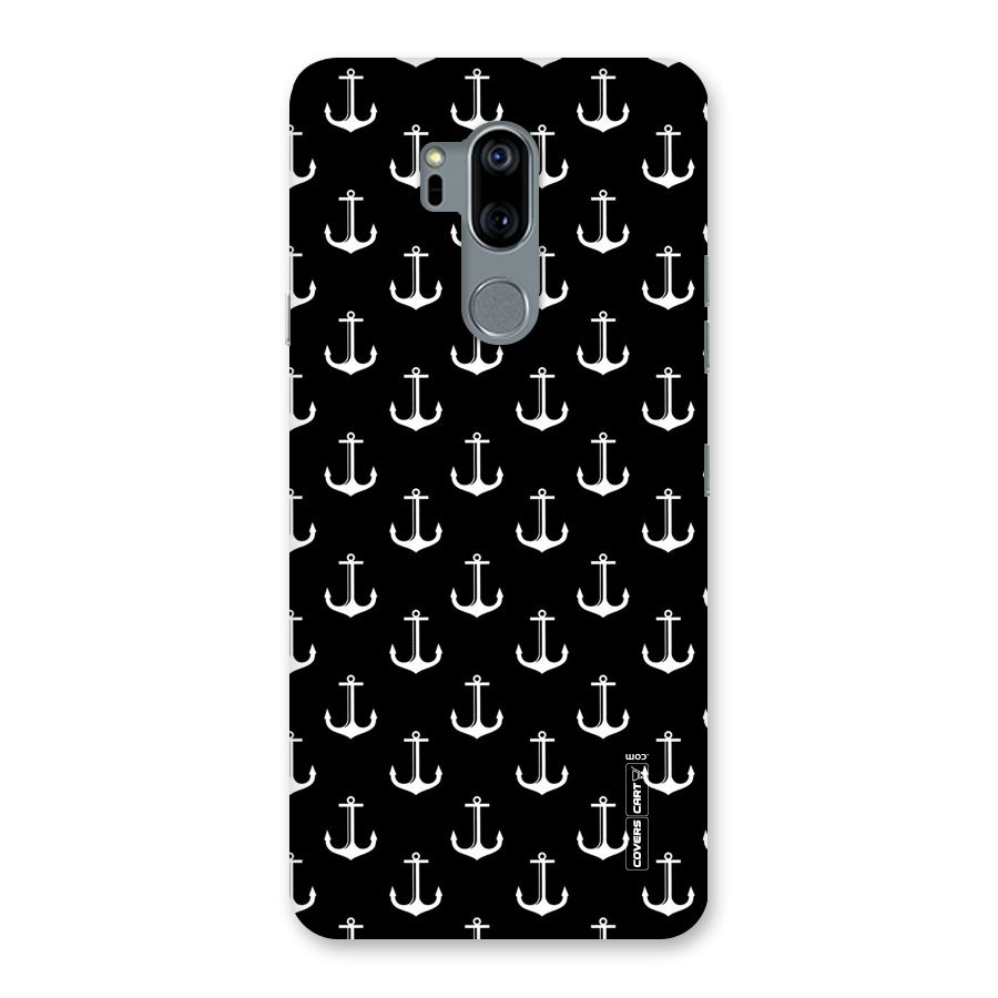 White And Black Anchor Pattern Back Case for LG G7