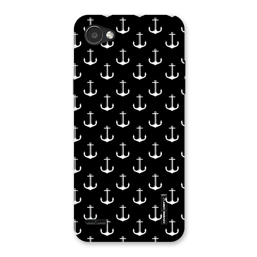 White And Black Anchor Pattern Back Case for LG Q6