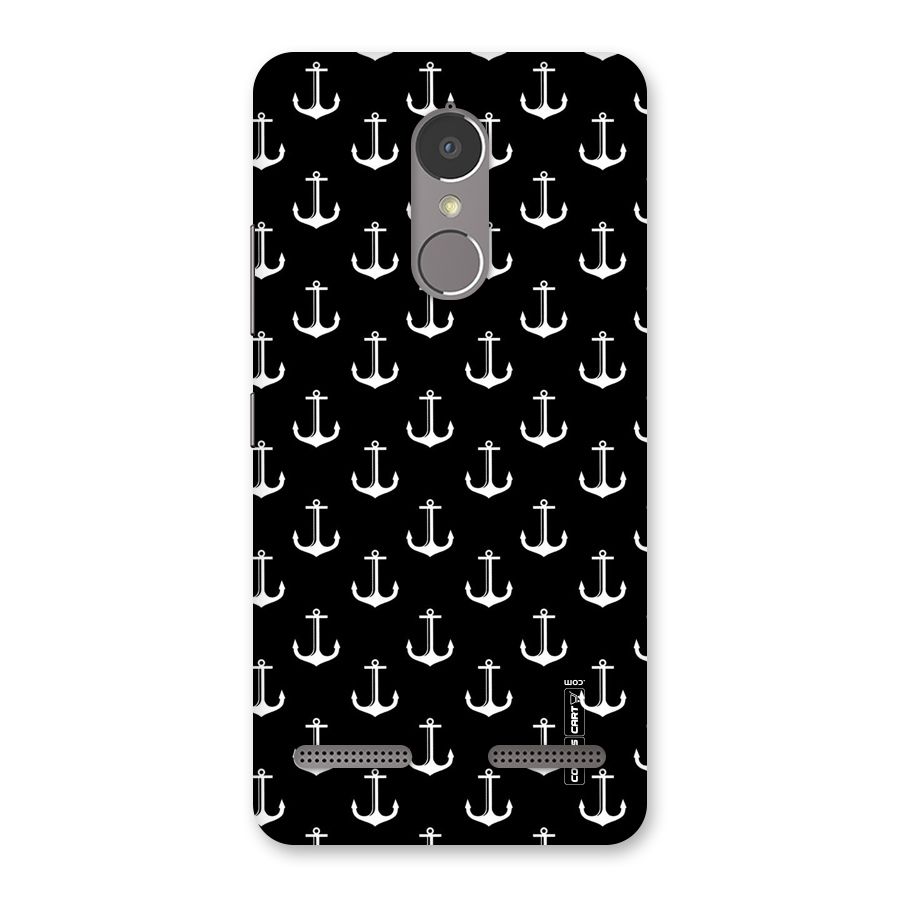 White And Black Anchor Pattern Back Case for Lenovo K6 Power