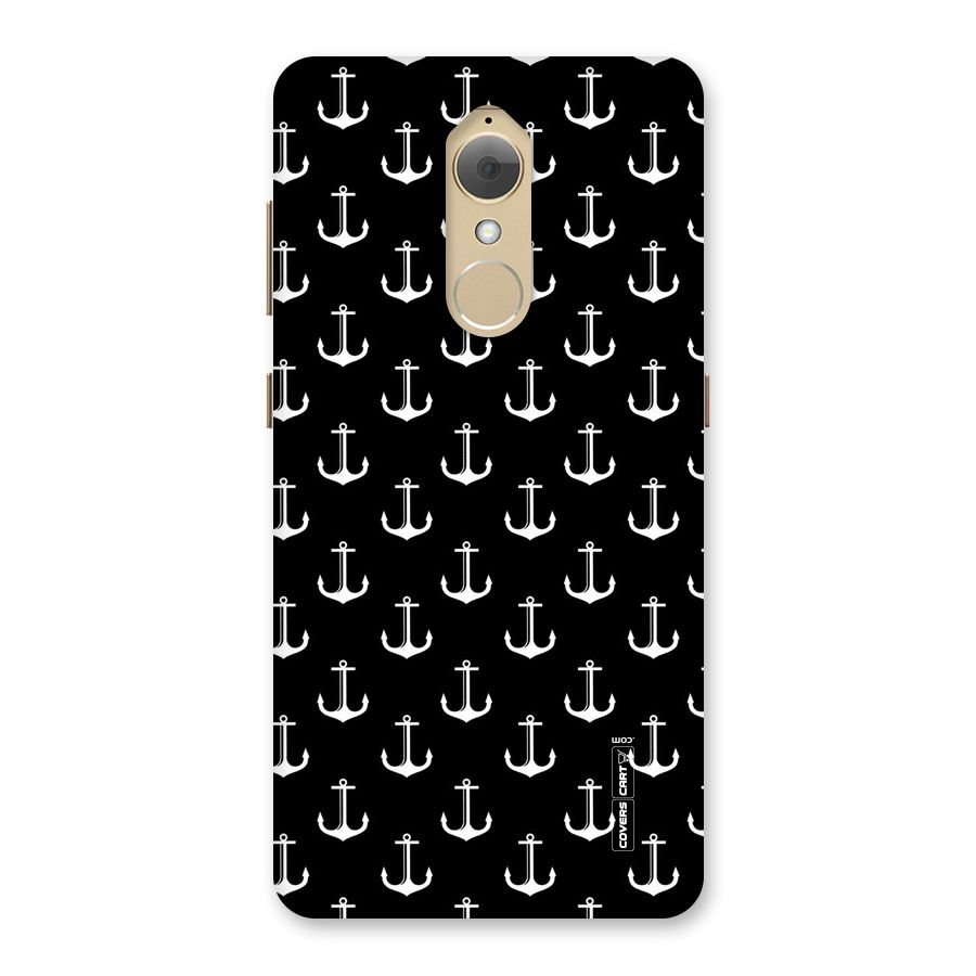 White And Black Anchor Pattern Back Case for Lenovo K8