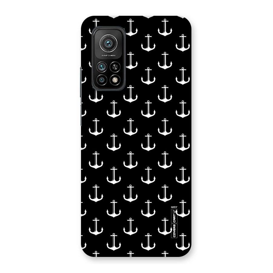 White And Black Anchor Pattern Back Case for Mi 10T 5G