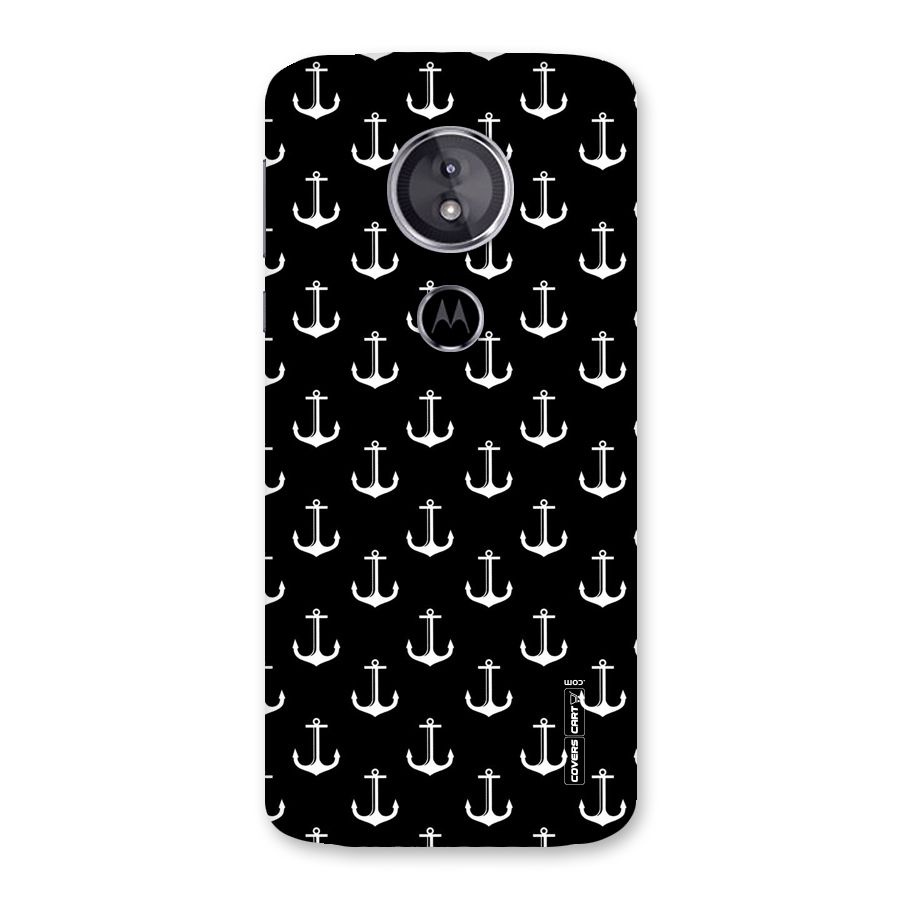 White And Black Anchor Pattern Back Case for Moto E5