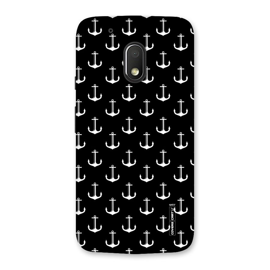 White And Black Anchor Pattern Back Case for Moto G4 Play