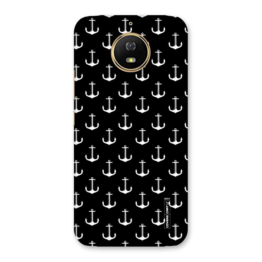 White And Black Anchor Pattern Back Case for Moto G5s
