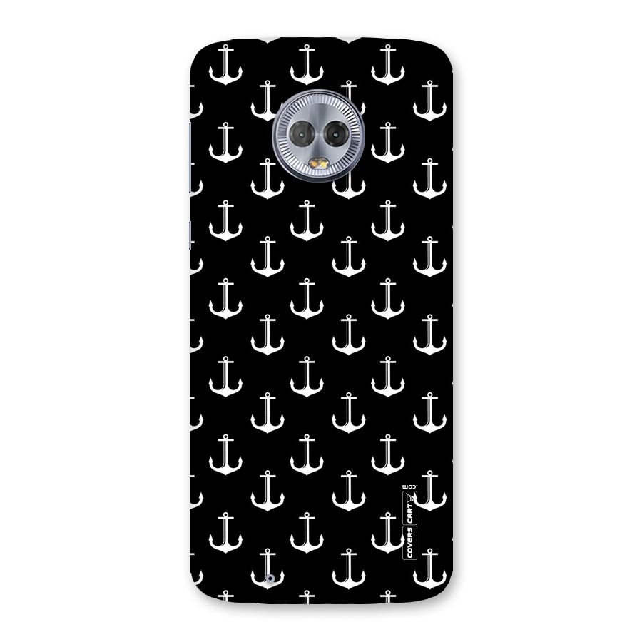 White And Black Anchor Pattern Back Case for Moto G6