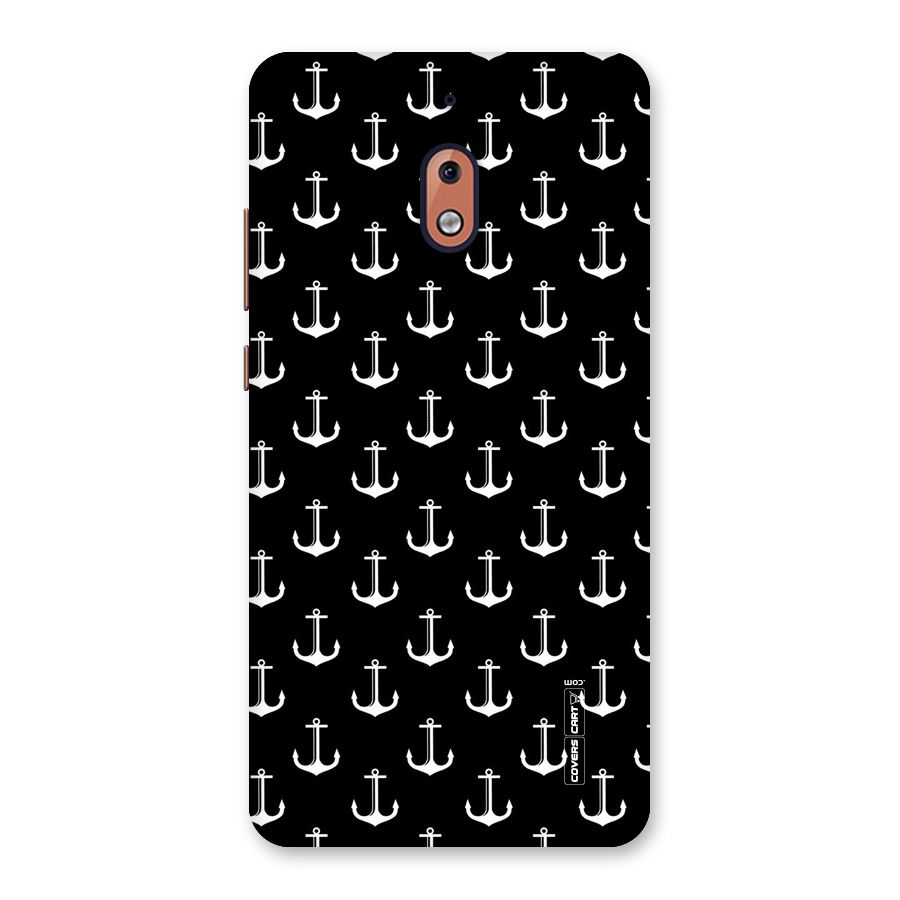 White And Black Anchor Pattern Back Case for Nokia 2.1